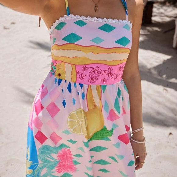 Colorful Geometric Print Sundress - Picture 3 of 3